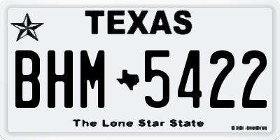TX license plate BHM5422