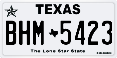 TX license plate BHM5423
