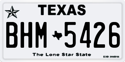 TX license plate BHM5426