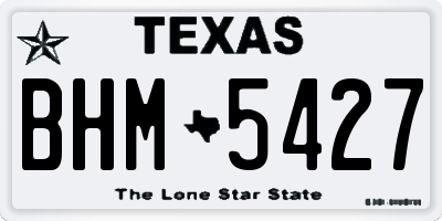 TX license plate BHM5427