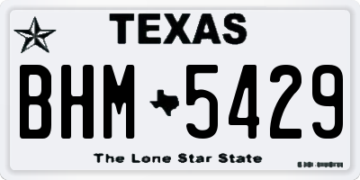 TX license plate BHM5429