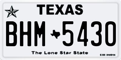 TX license plate BHM5430
