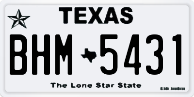 TX license plate BHM5431