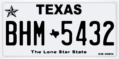 TX license plate BHM5432