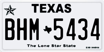 TX license plate BHM5434