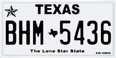 TX license plate BHM5436