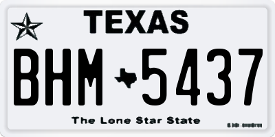 TX license plate BHM5437