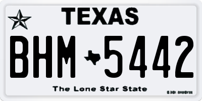 TX license plate BHM5442