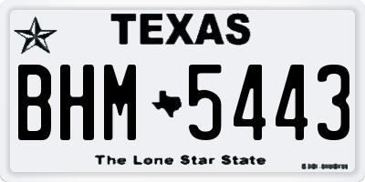 TX license plate BHM5443