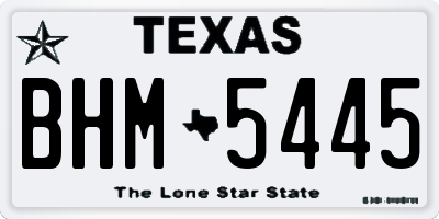 TX license plate BHM5445