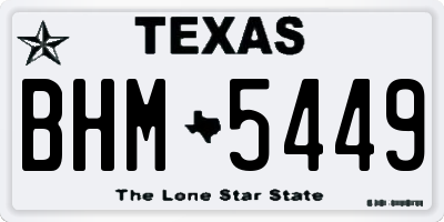 TX license plate BHM5449
