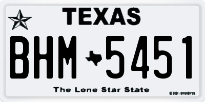 TX license plate BHM5451