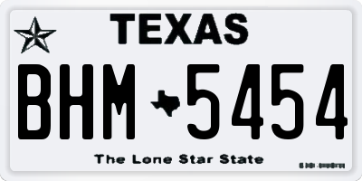 TX license plate BHM5454