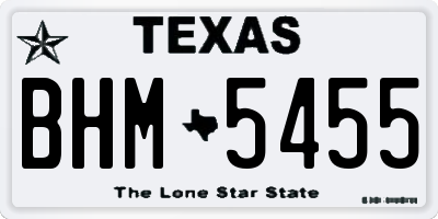 TX license plate BHM5455