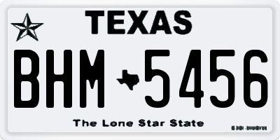 TX license plate BHM5456