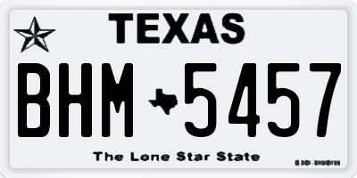 TX license plate BHM5457