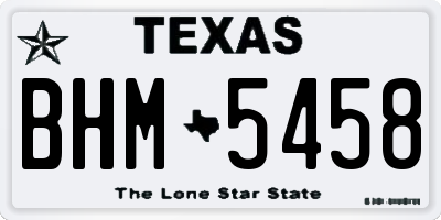 TX license plate BHM5458