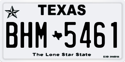 TX license plate BHM5461
