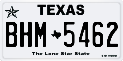 TX license plate BHM5462