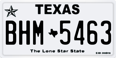 TX license plate BHM5463