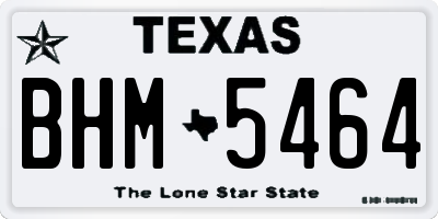 TX license plate BHM5464