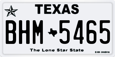 TX license plate BHM5465