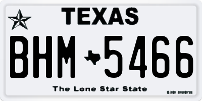 TX license plate BHM5466