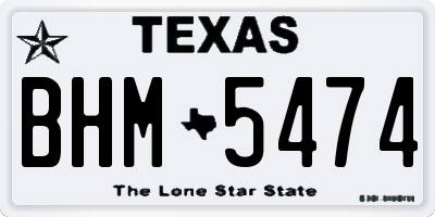 TX license plate BHM5474