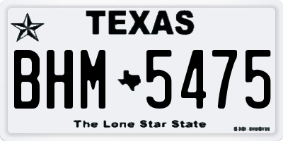 TX license plate BHM5475
