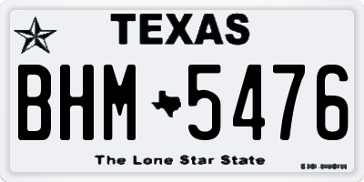 TX license plate BHM5476