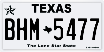 TX license plate BHM5477