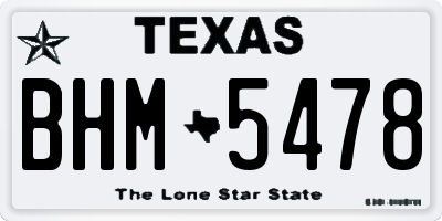 TX license plate BHM5478