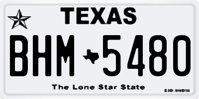 TX license plate BHM5480