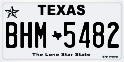 TX license plate BHM5482
