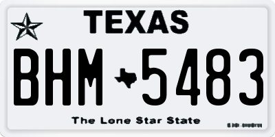 TX license plate BHM5483