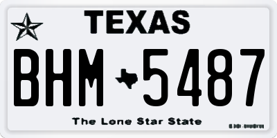 TX license plate BHM5487