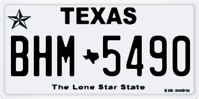 TX license plate BHM5490