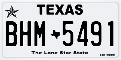 TX license plate BHM5491