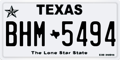 TX license plate BHM5494
