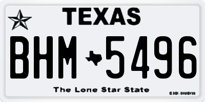 TX license plate BHM5496