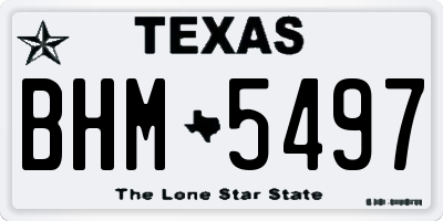 TX license plate BHM5497