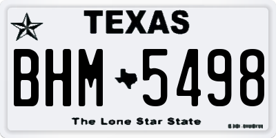 TX license plate BHM5498