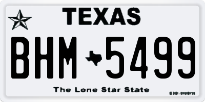 TX license plate BHM5499