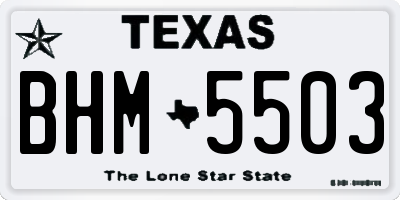 TX license plate BHM5503