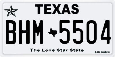 TX license plate BHM5504