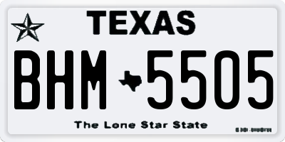 TX license plate BHM5505