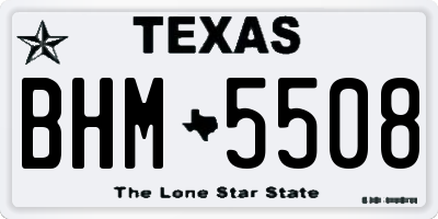 TX license plate BHM5508