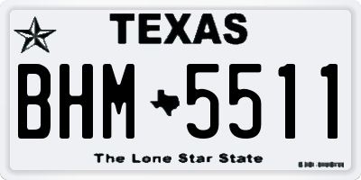 TX license plate BHM5511