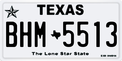 TX license plate BHM5513