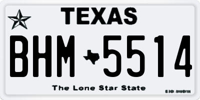 TX license plate BHM5514
